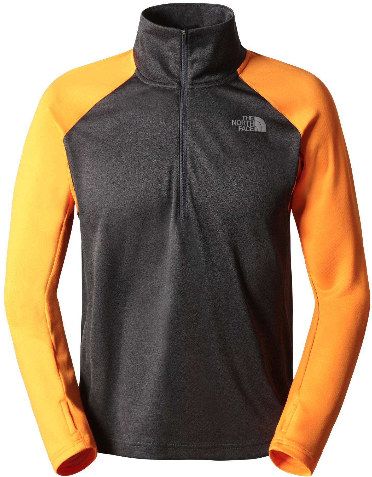 1/4 Zip Run Fleece Musta / Oranssi S