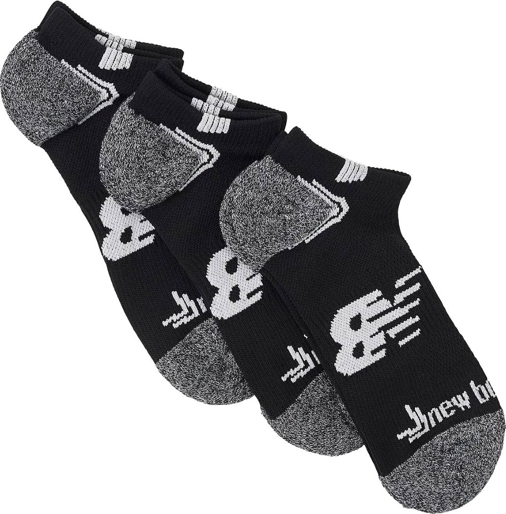 New Balance No Show Run Sock 3pr Musta / Harmaa L