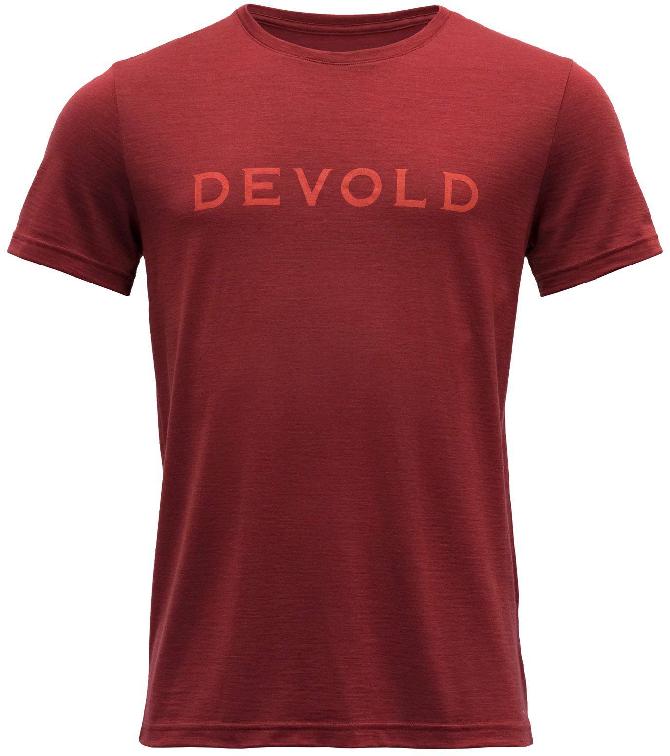 Devold Logo Tee Tummanpunainen L