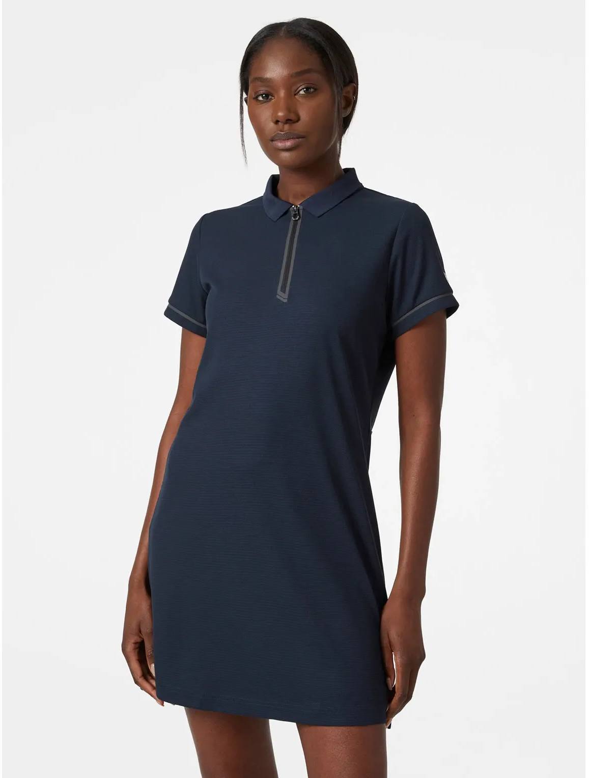 Women’s Ocean Zip Summer Polo Dress Navy L