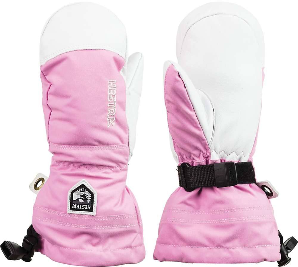 Hestra Army Leather Heli Ski Jr Mitts Rose 7