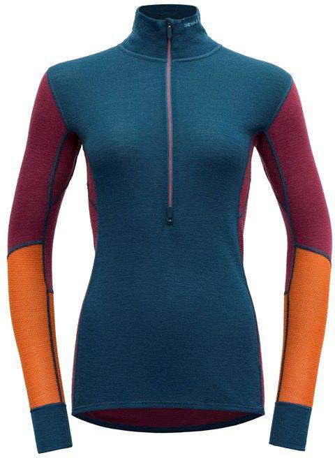 Wool Mesh Woman Half Zip Tummanpunainen XS