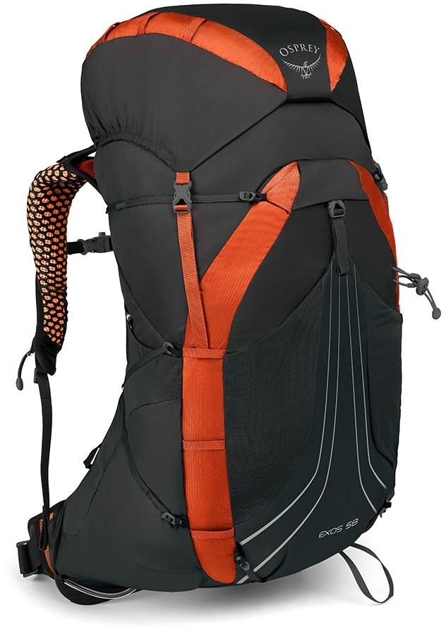 Osprey Exos 58 Musta/Oranssi S