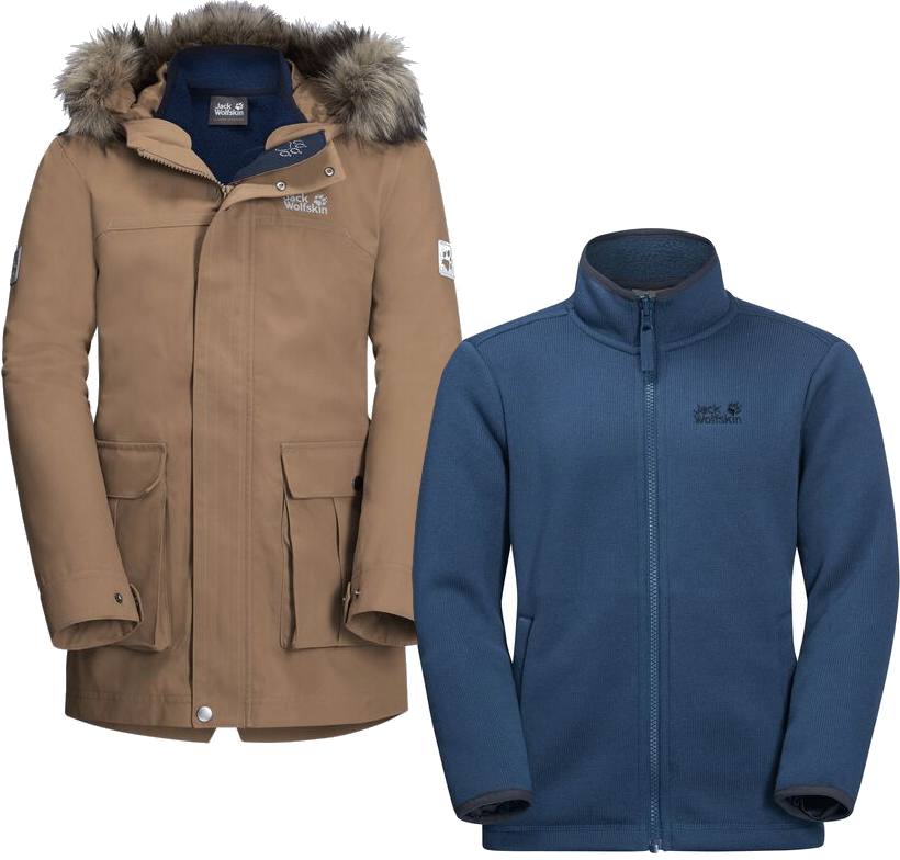 Jack Wolfskin B Elk Island 3in1 Parka Ruskea 140