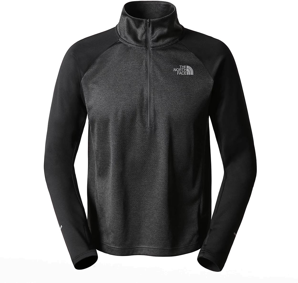 1/4 Zip Run Fleece Musta / Harmaa M