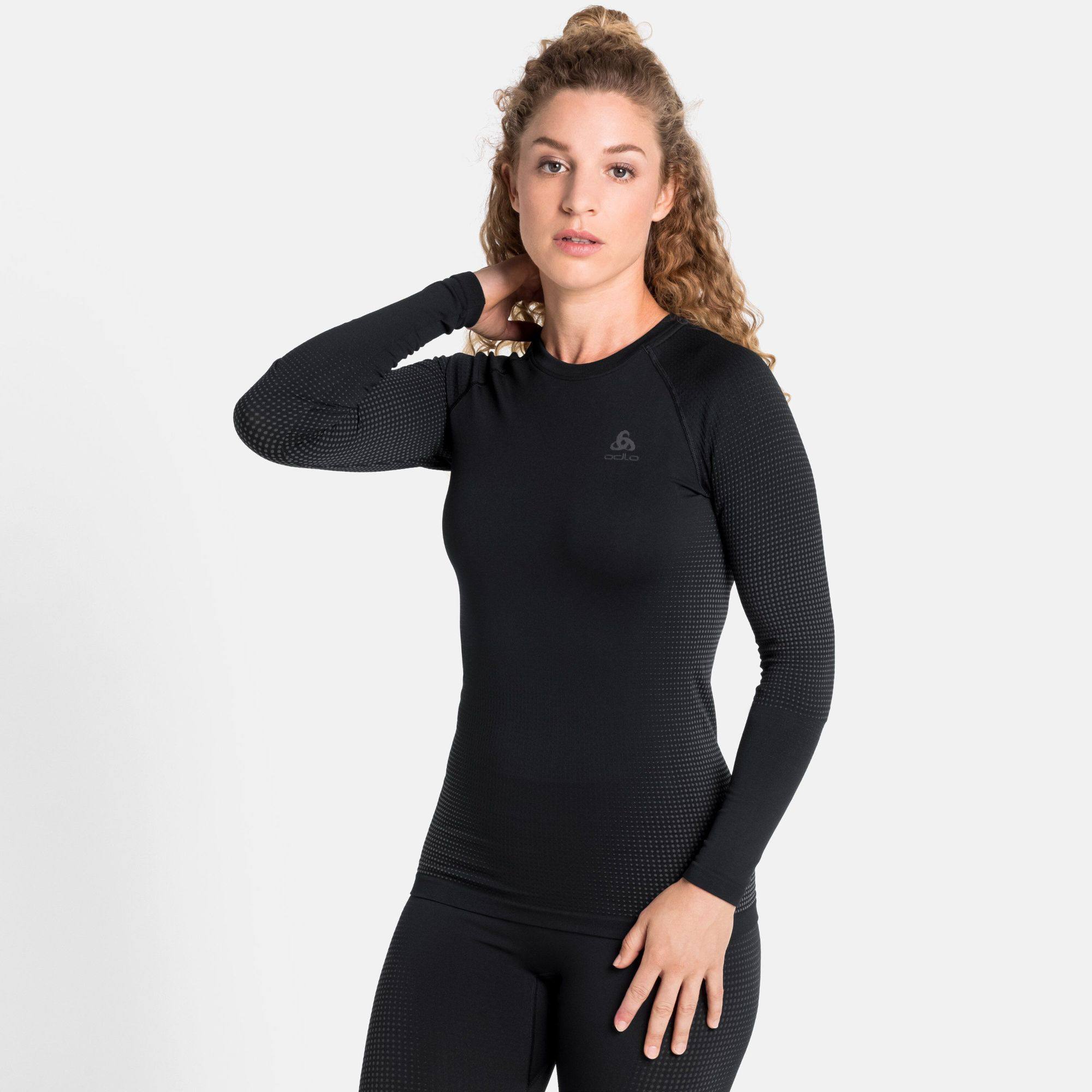 Women’s PERFORMANCE WARM ECO Long-Sleeve Base Layer Musta / Harmaa L