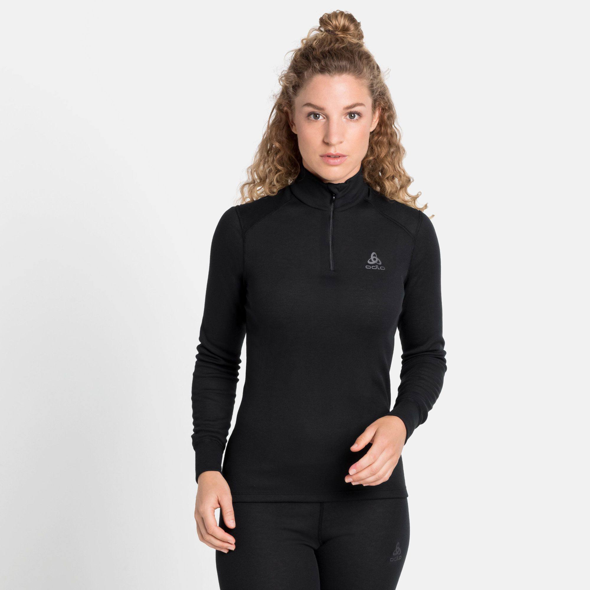 Women’s ACTIVE WARM ECO Half-Zip Turtleneck Base Layer Top Musta XL