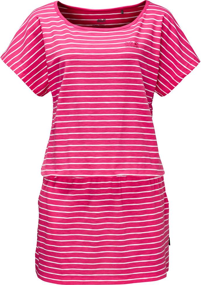 TRAVEL STRIPED DRESS Tropic pink stripes S