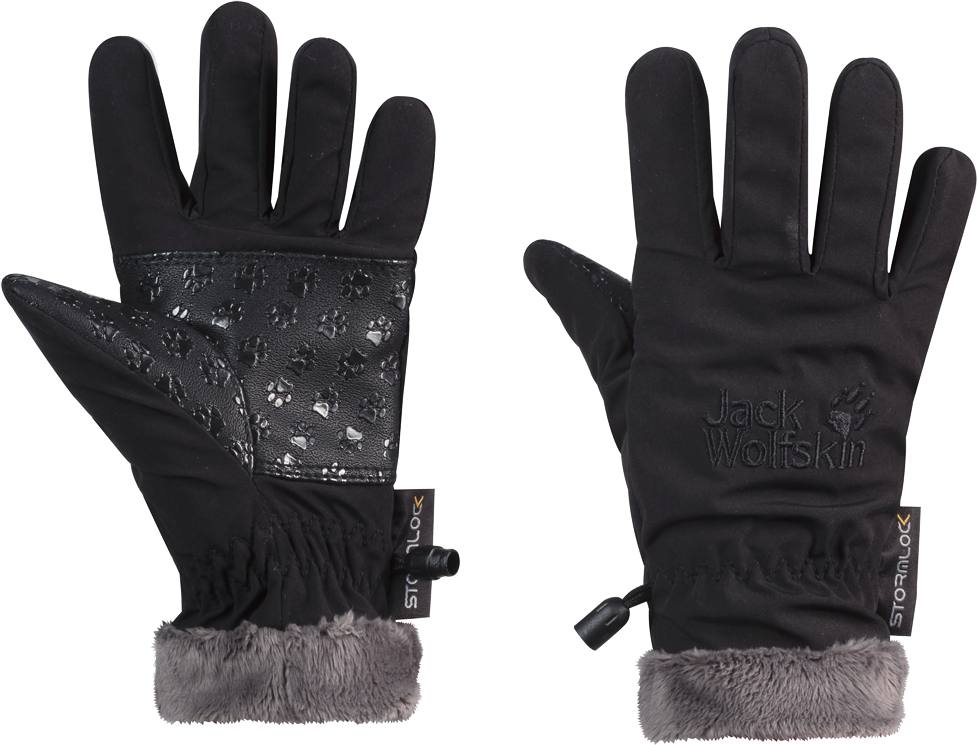 Jack Wolfskin Kids Softshell Highloft Glove Musta 152