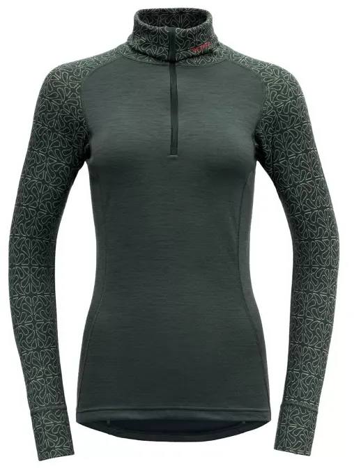 Duo Active Zip Neck Woman Tummanvihreä S