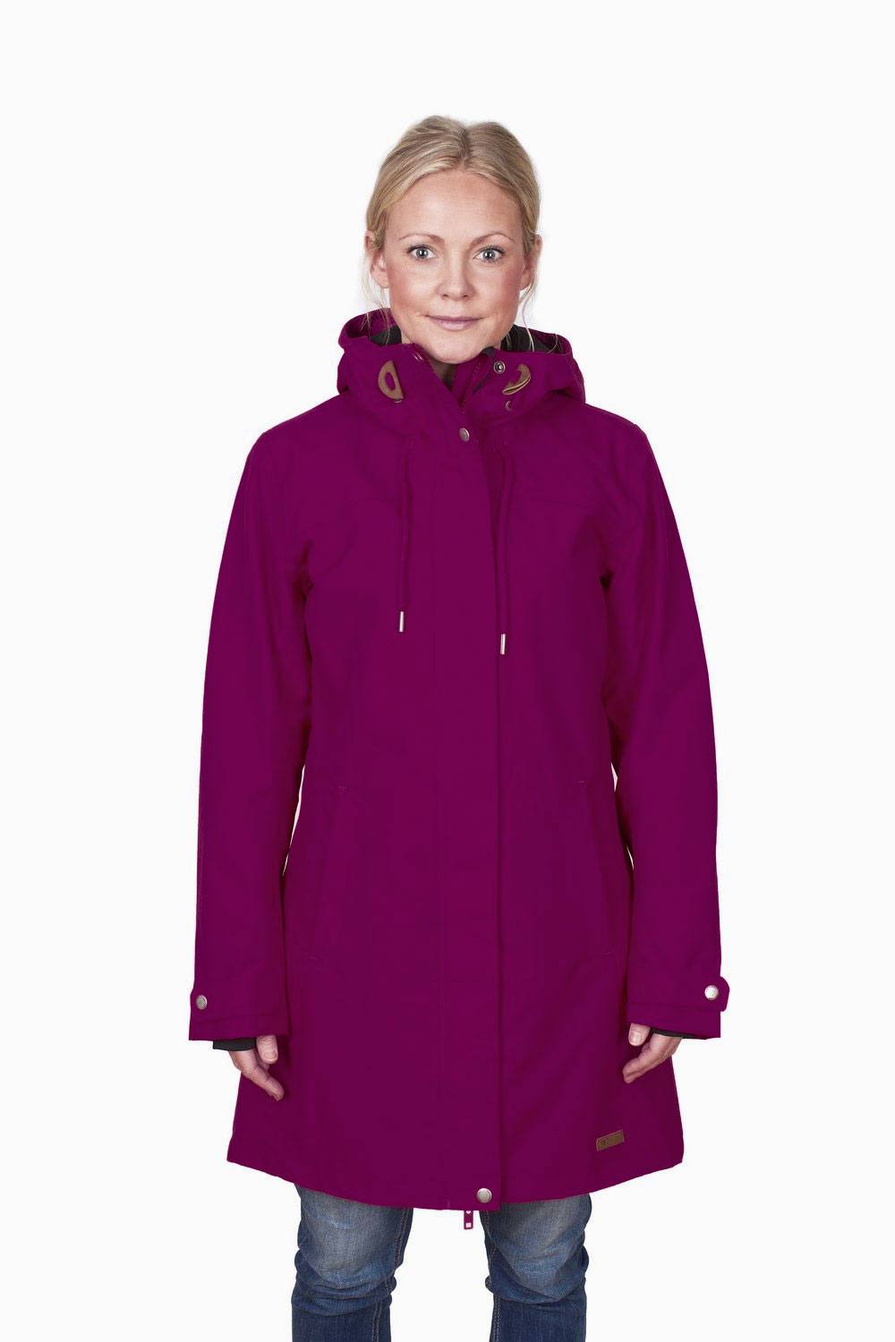 Saga Raincoat Tummanpunainen XS